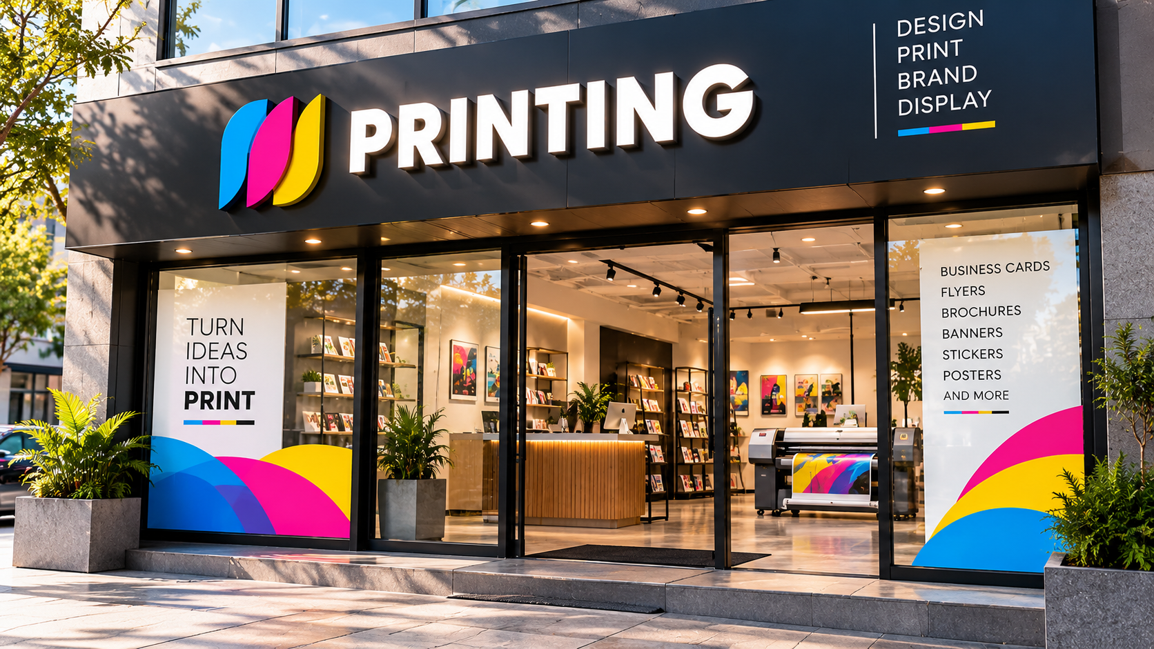 Custom branded storefront signage